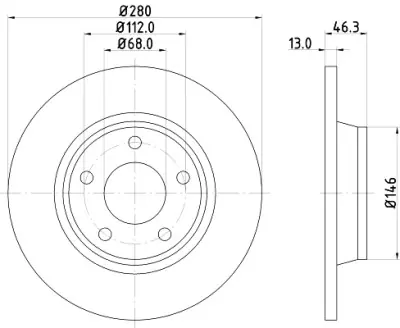 Disco de freno HELLA 8DD 355 104-171 Artesanal